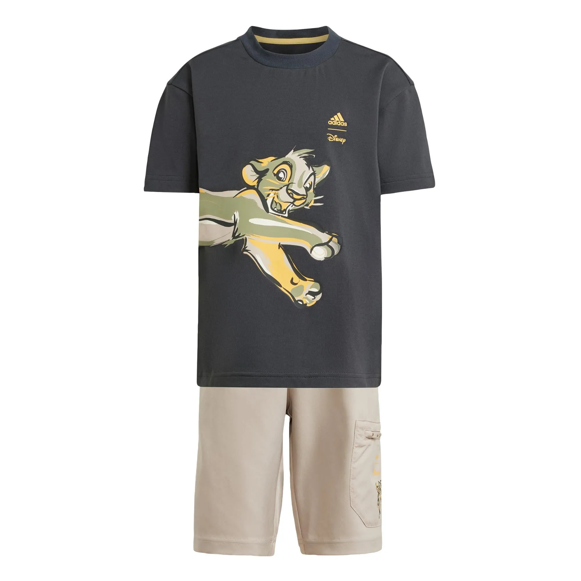 adidas Disney Der König der Löwen T-Shirt Set Trainingsanzug Kinder Carbon / Wonder Beige / Semi Spark im Online Shop von kaufen