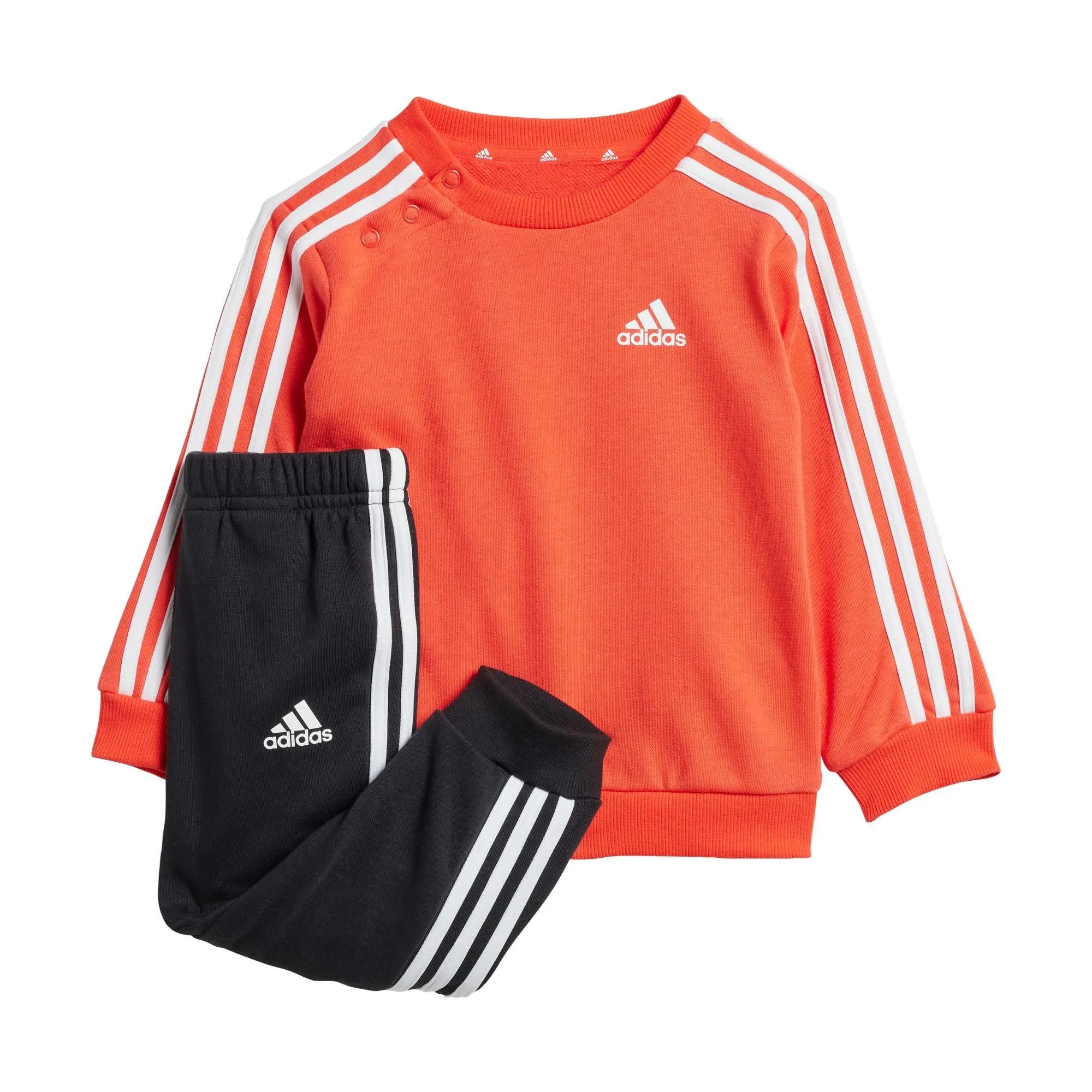 adidas Essentials 3-Streifen Kids Jogginganzug Trainingsanzug Kinder Bright Red / White im Online Shop von kaufen