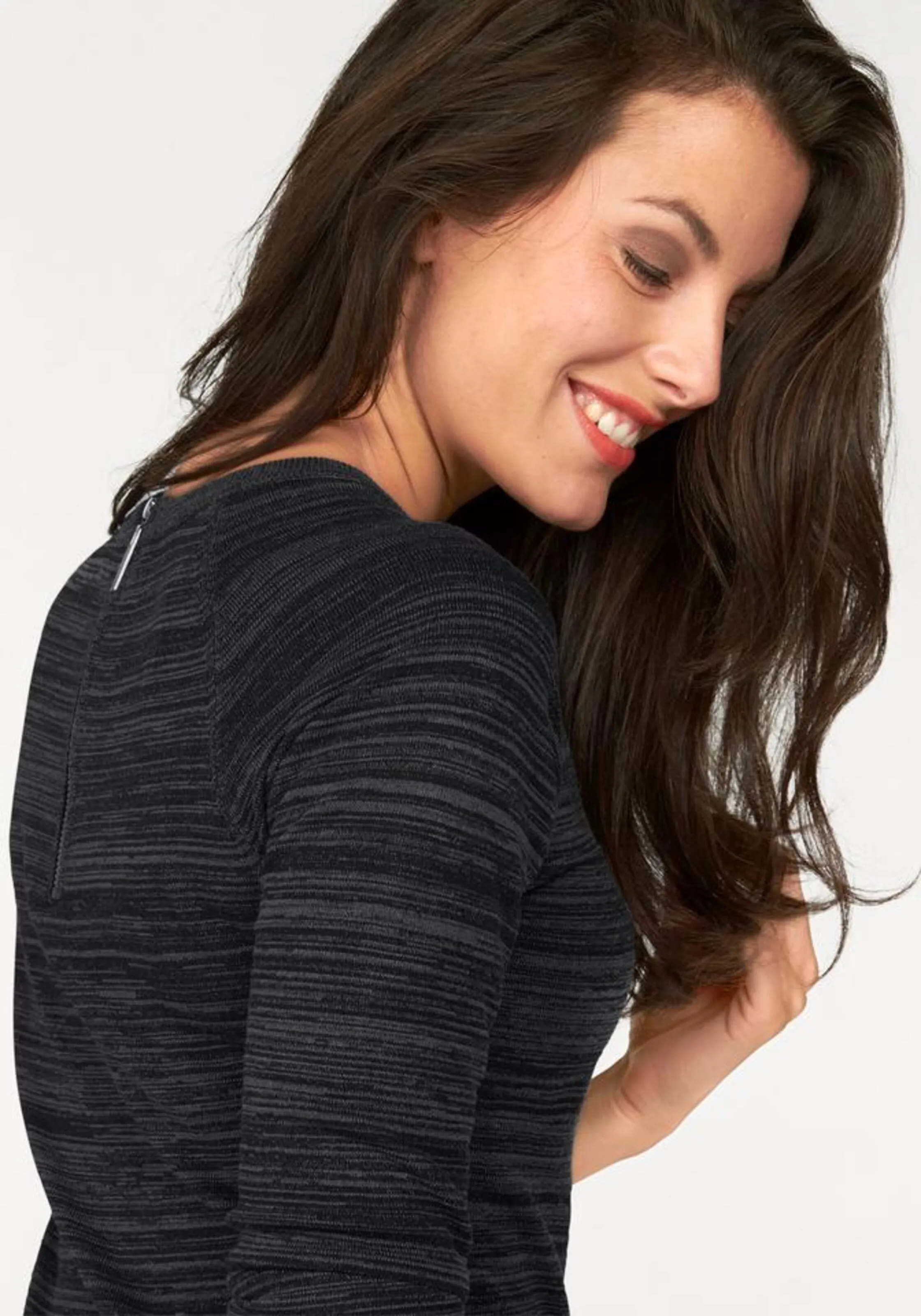 Aniston CASUAL Strickkleid in Anthrazit