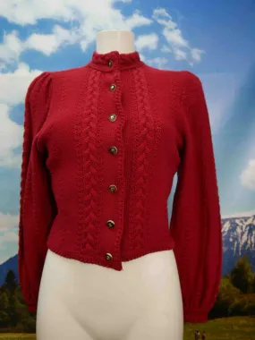 Astrifa rote Strickjacke mit Zopfmuster fabelhafte Trachtenjacke Jacke Gr.44