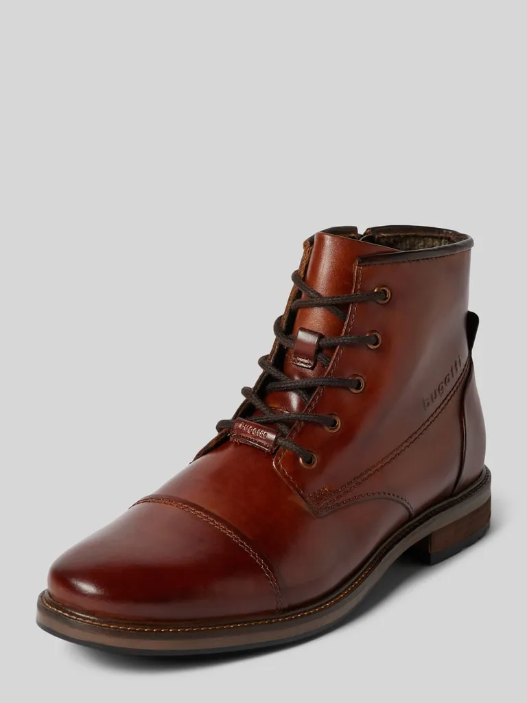 bugatti Lederboots mit Label-Schriftzug Modell 'Marcello' (cognac) online kaufen