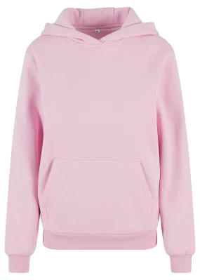 Build Your Brand Damen Basic Fluffy Hoodie mit Kangarootasche soft pink