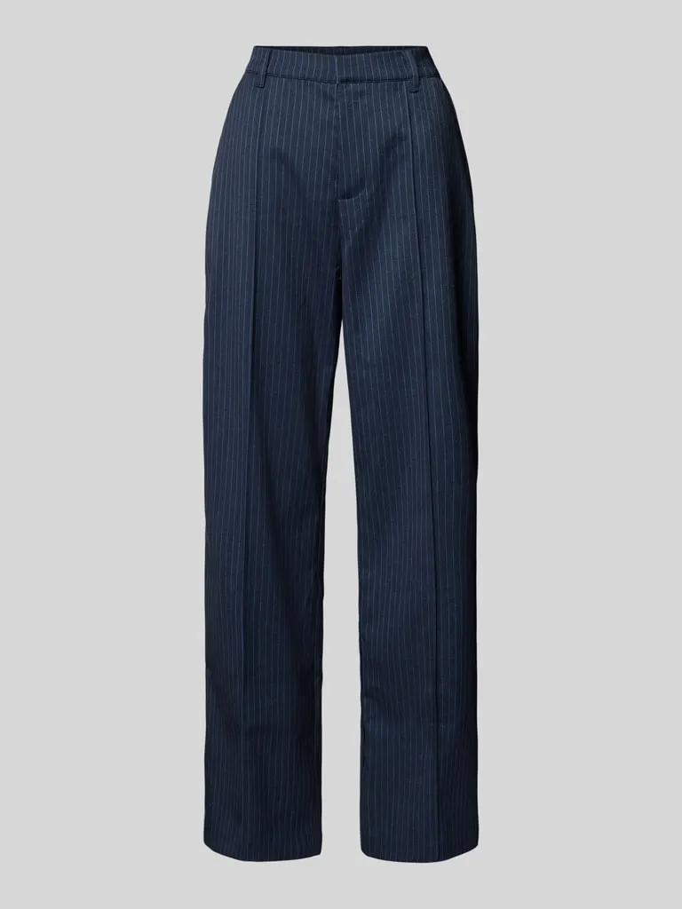 Colourful Rebel Wide Leg Stoffhose mit fixierten Bügelfalten Modell 'Rus' (marine) online kaufen