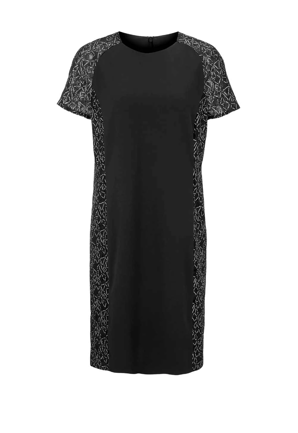 Damen Kleid Etuikleid Cocktailkleid Abendkleid kurz kurzarm Spitze schwarz