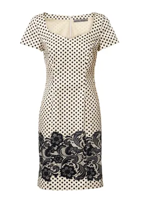 Damen Kleid Etuikleid Cocktailkleid stein schwarz Business Kleid Halbarm