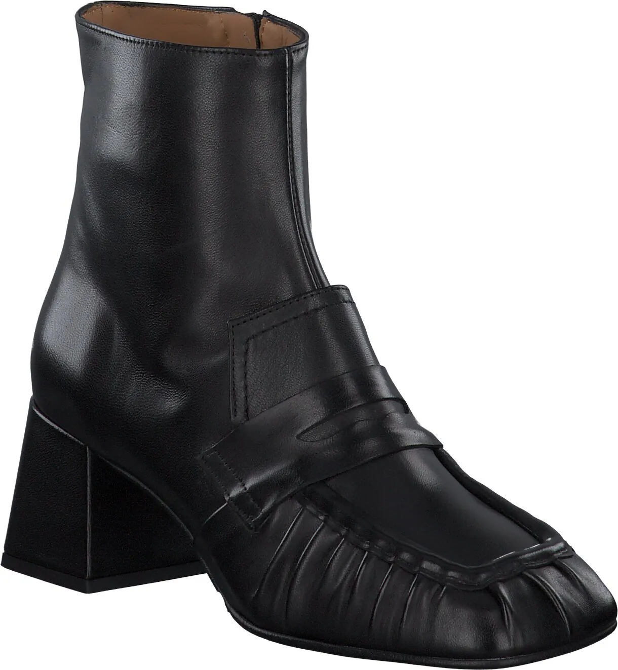 Damen-Stiefeletten aus Leder 106001992537 (Schwarz)