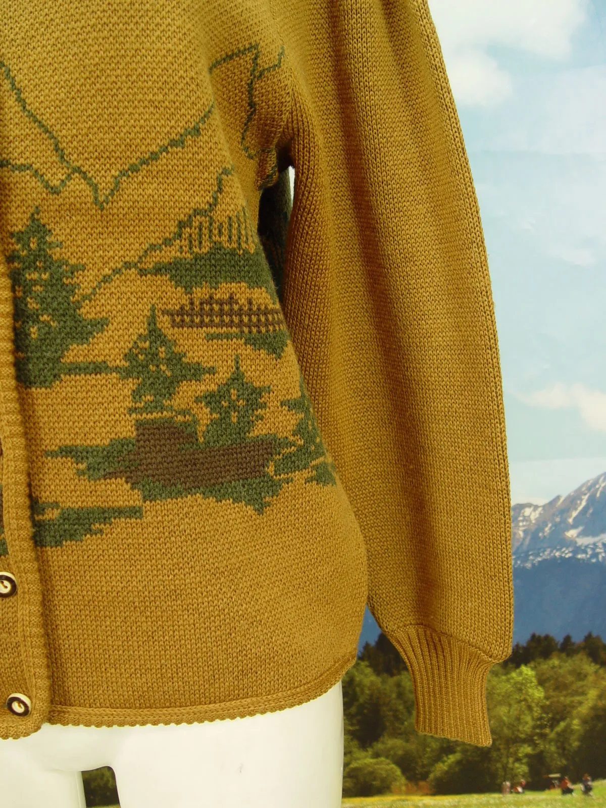 Dirndljacke neuwertig mit Puffärmel LANAMODEN Strickjacke Trachtenjacke Gr.40