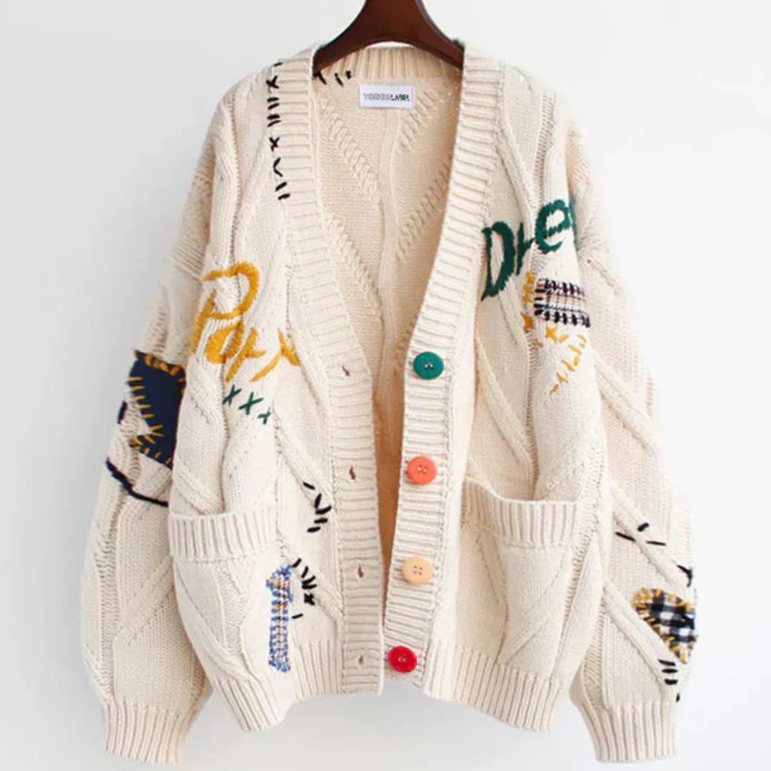 Heidi-Mode | Damen Knopf Daunen Strickjacke Langarm