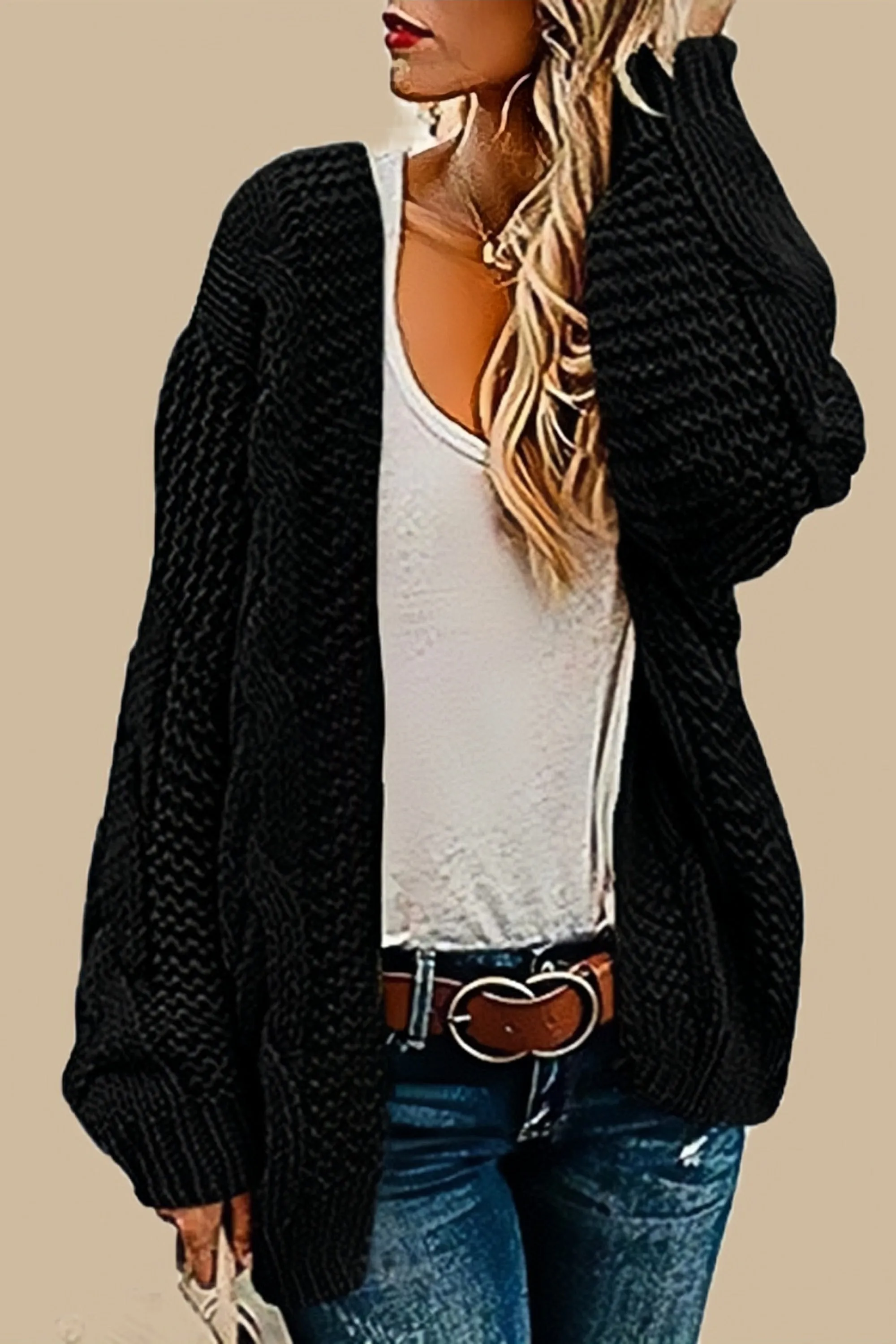 Heidi-Mode | Stricken Lange Reine Strickjacke