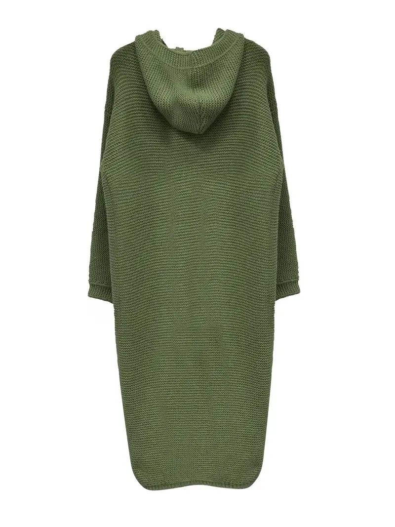 Heidi-Mode | Strickjacke mit Knöpfen, langen Ärmeln und Kapuze