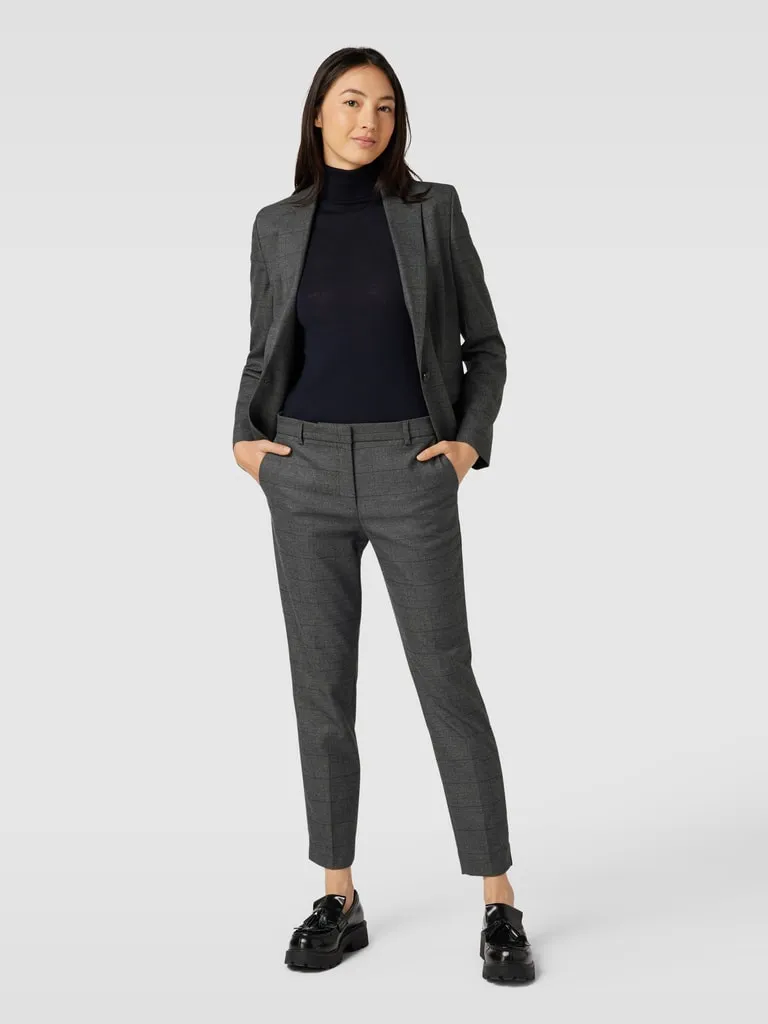 Jake*s Collection Stoffhose mit Gitterkaro (anthrazit) online kaufen