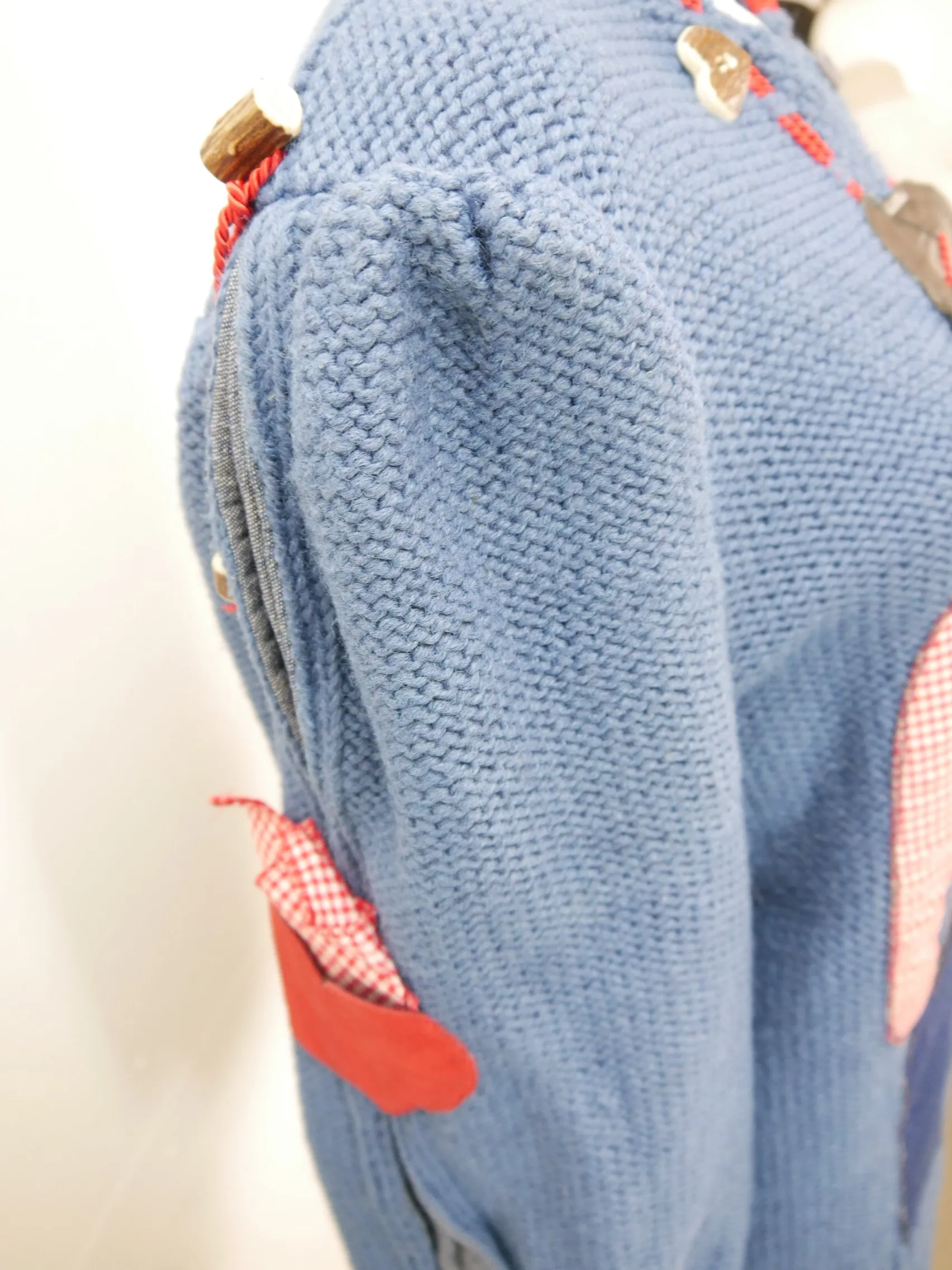 Lechuza Strickjacke blau mit lustiger Applikation süße Trachtenjacke Jacke Gr.44