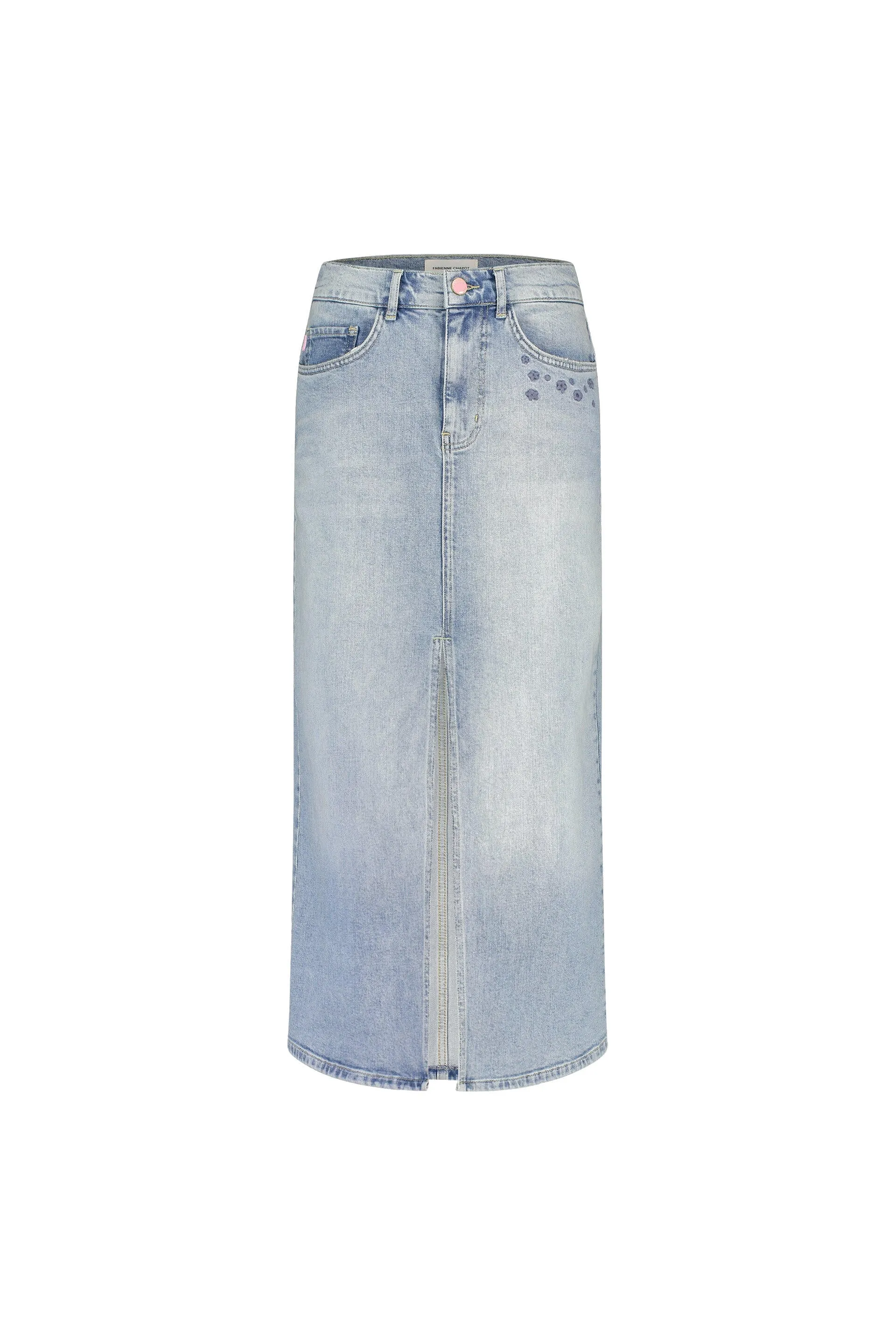 Maxi-Jeansrock mit Frontschlitz