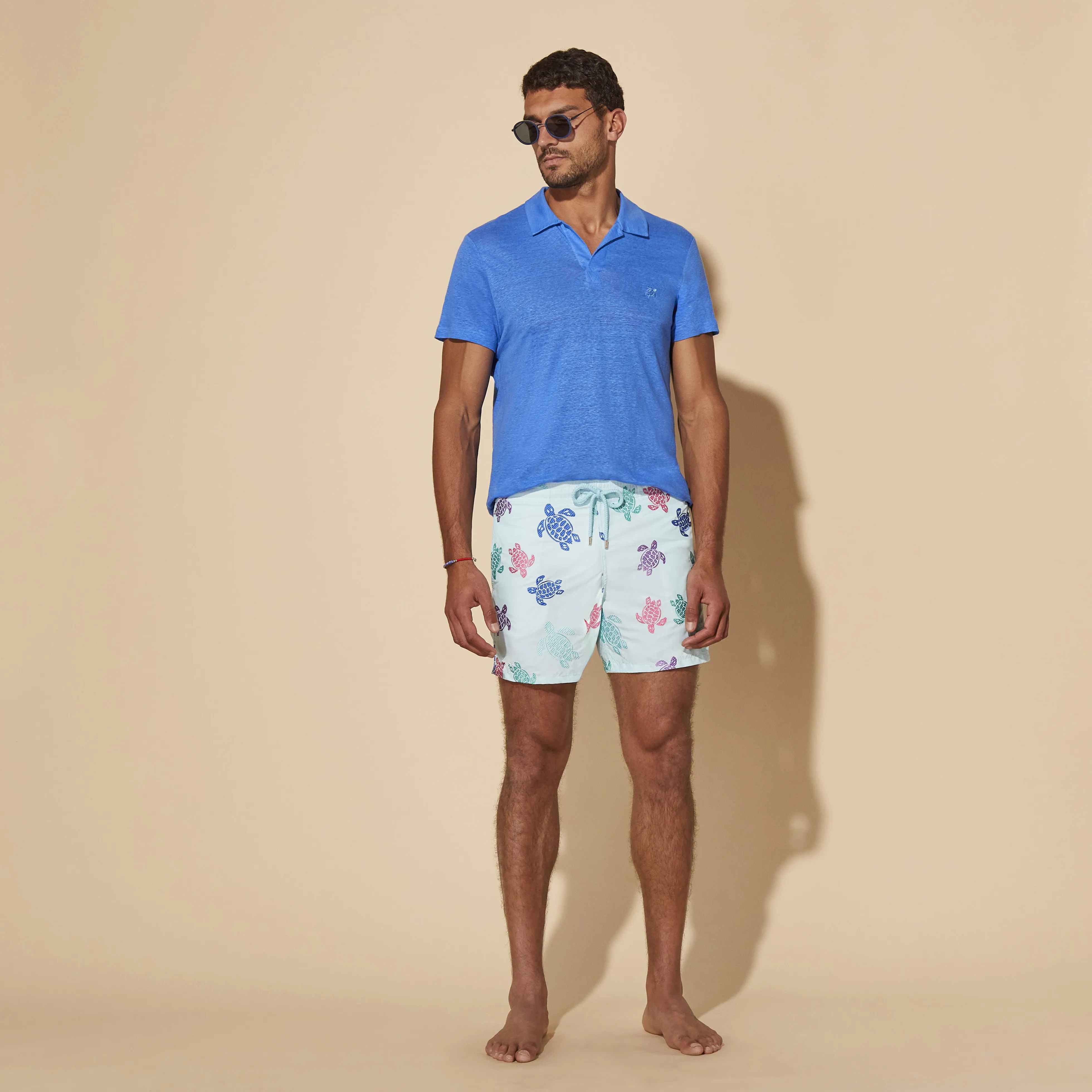 Men Swim Shorts Embroidered Tortue Multicolore - Limited Edition