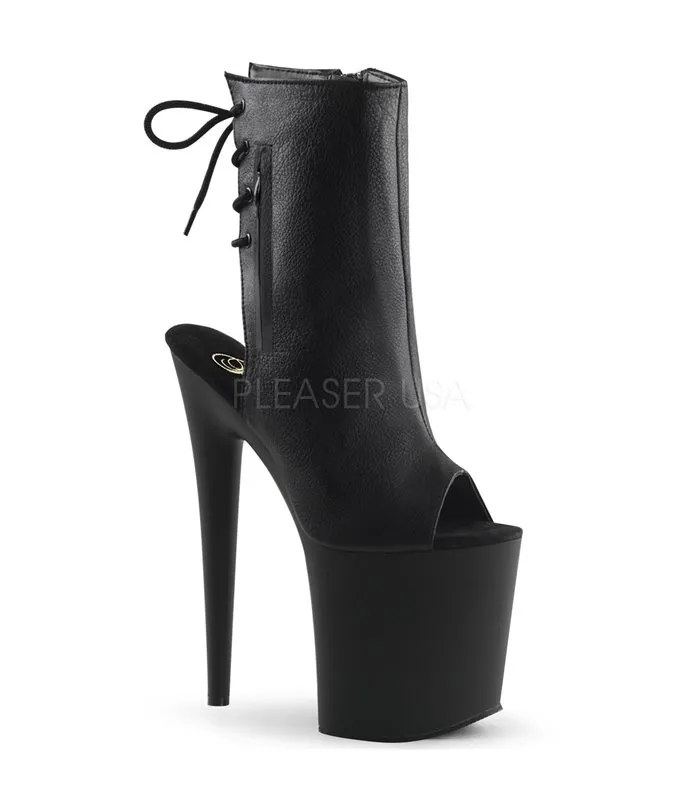 Plateau Stiefeletten FLAMINGO-1018 Schwarz Kunstleder von Pleaser