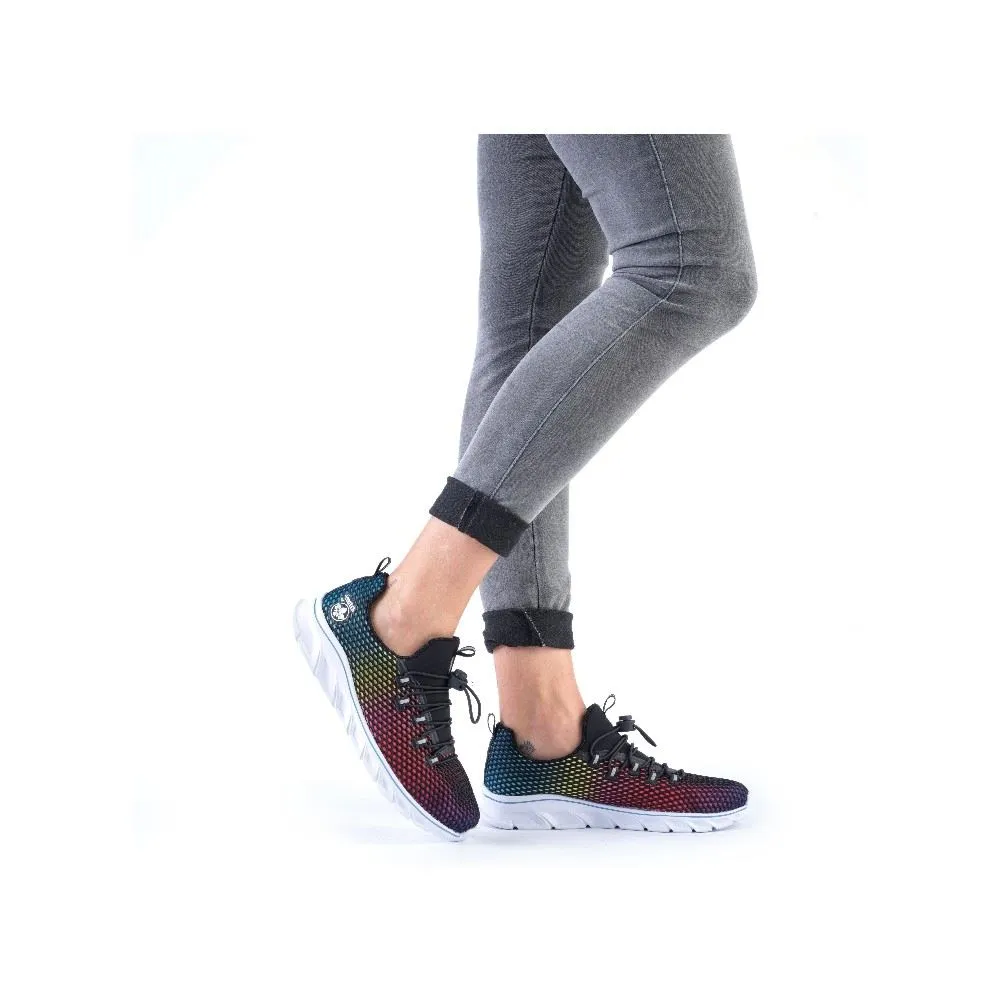 Rieker Antitress Damen Sneaker Schnellschnürung Slipper schwarz  54064-90