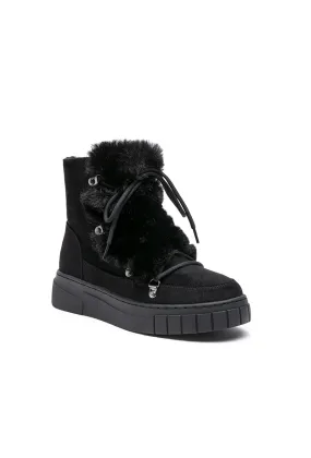 Stiefeletten aus pelzigem Wildleder
