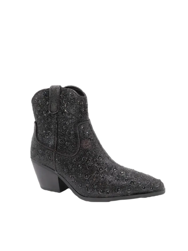 Stiefeletten mit dickem Strassabsatz