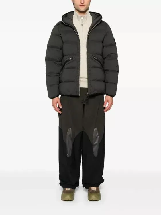   Stone Island  Seamless Hooded Puffer Coat Black