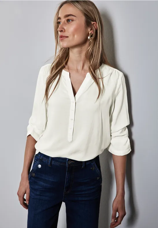 Street One Basic Bluse in Unifarbe 
