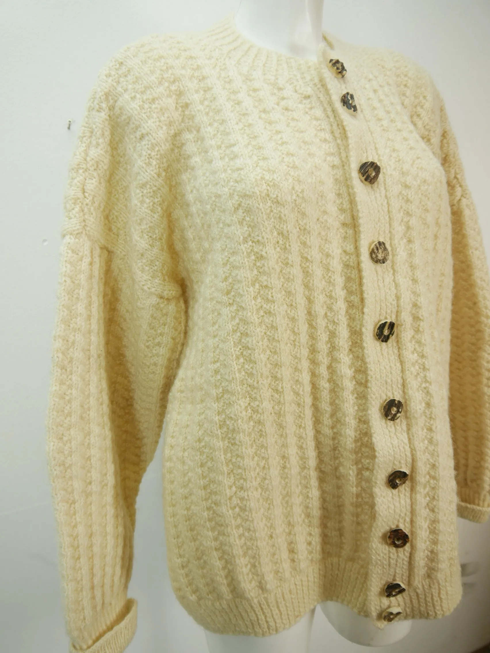 Strickjacke extrem dick mit Zopfmuster kurz und weit Trachtenjacke Gr.58