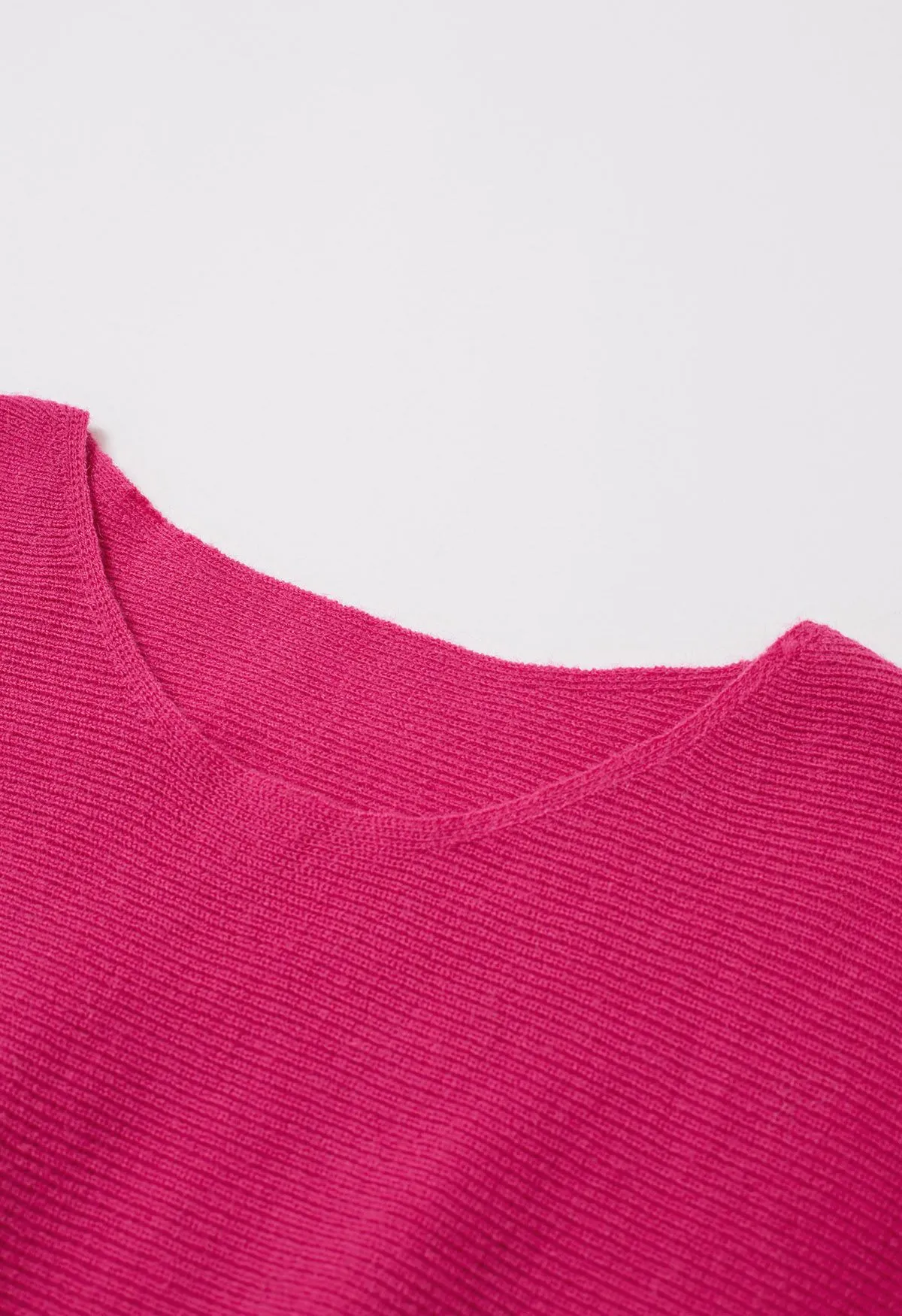 Strickkleid mit Fledermausärmeln und taillierter Taille in Pink
