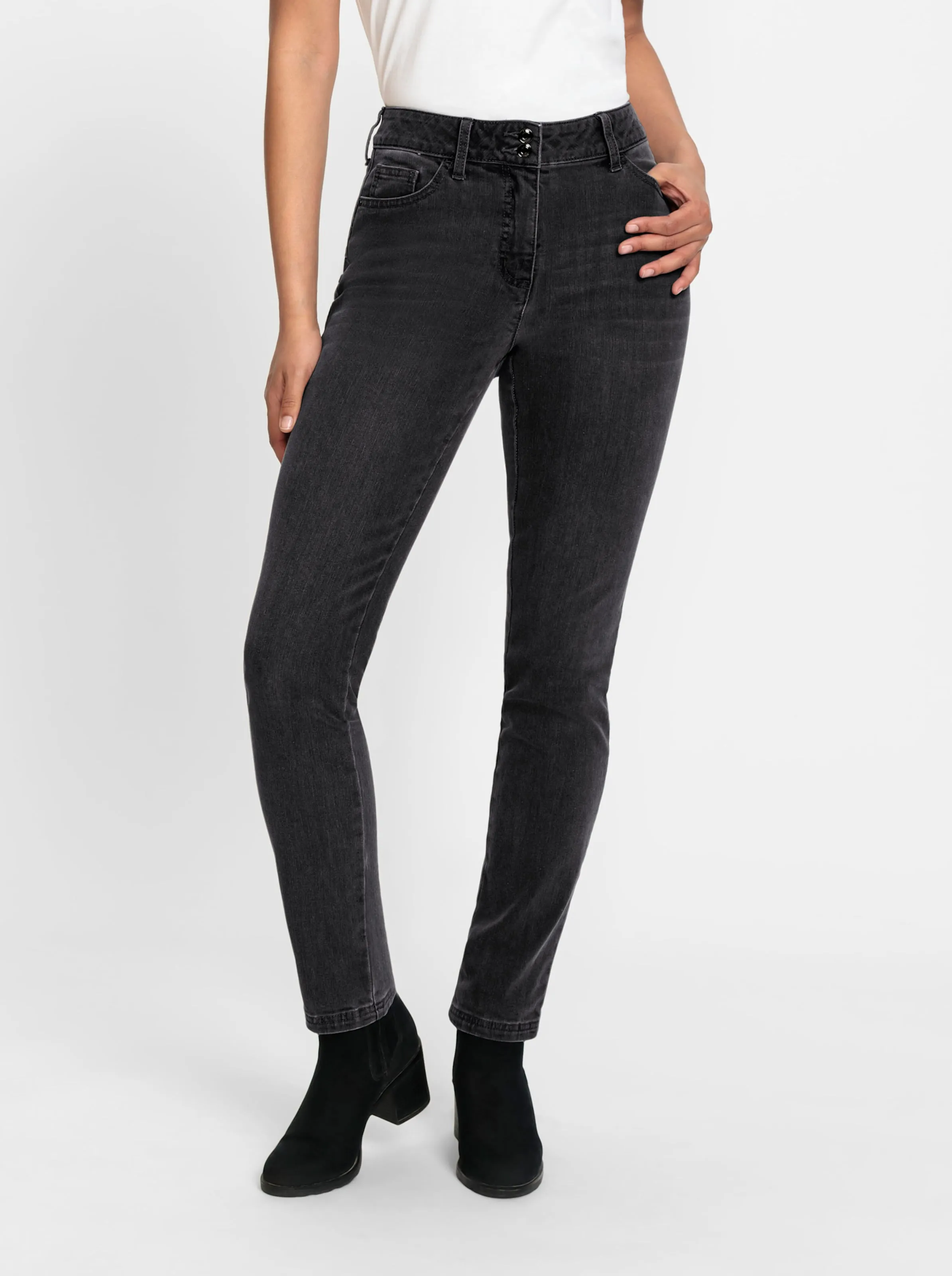 Thermo-Jeans in black-denim