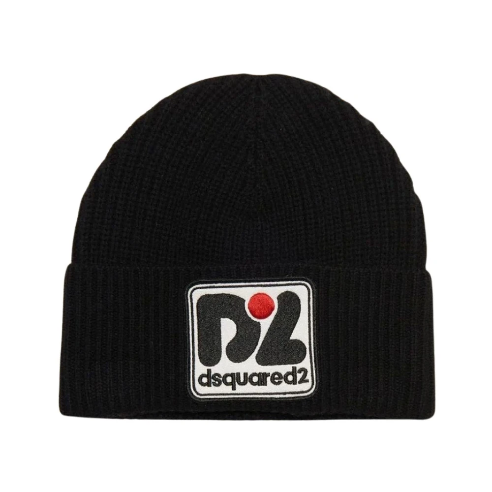 Wollmischung Bestickte Beanie Mütze