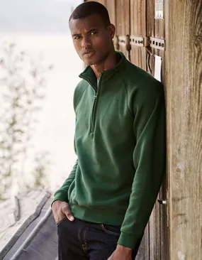 Zip Neck Raglan Sweatshirt - Unisex
